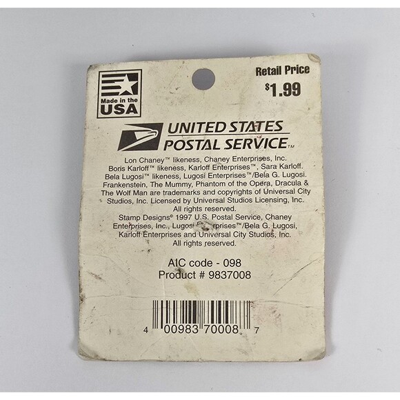 USPS Phantom of the Opera 1997 Classic Monsters Stamp Pin Universal Studios NEW - Picture 2 of 2